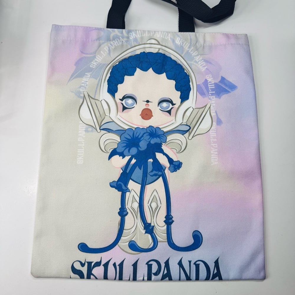 Skull Panda Tote Bag, Pop Mart Style Character Bag